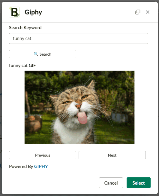 Giphy integration