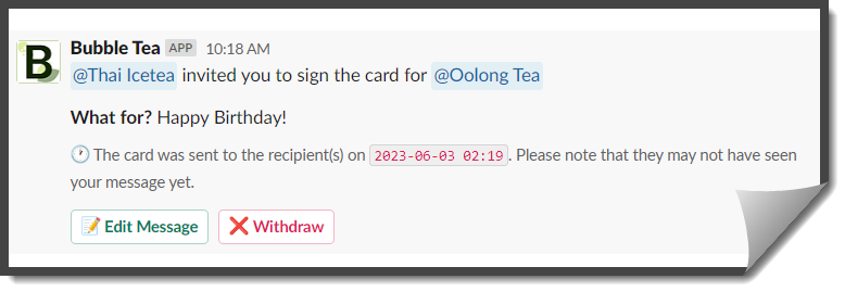 Sign invitation